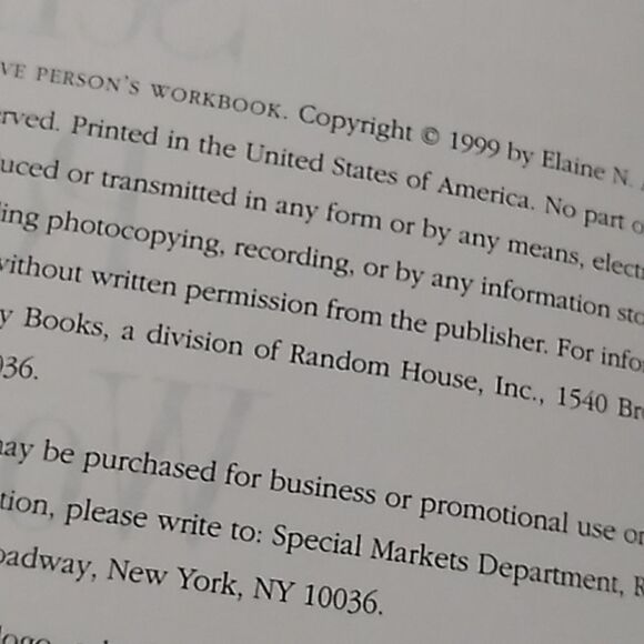 Highly Sensitive Persons Workbook paperback book - Picture 3 of 10